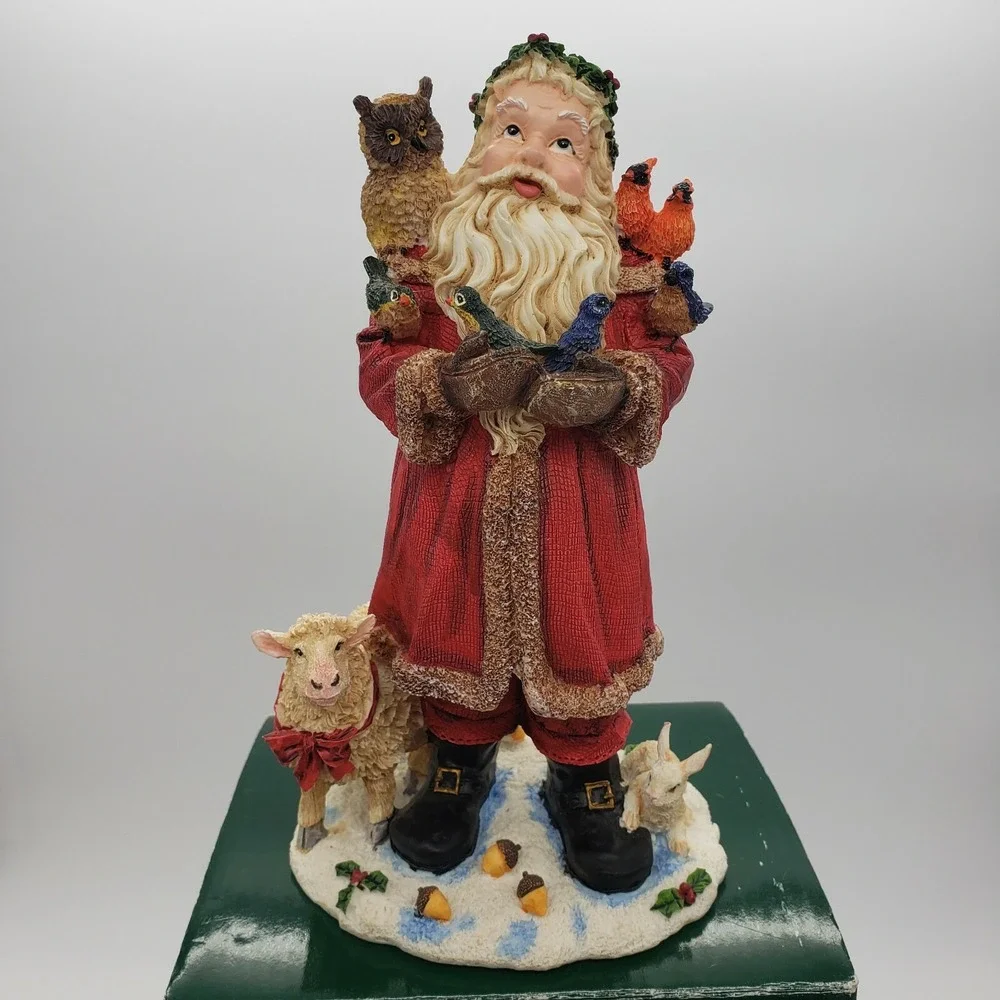 Holiday Lane Poly Resin Woodland Santa W/ Animals‎ Christmas 8
